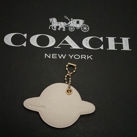 Coach X NASA Saturn Planet Space Leather Bag Charm keychain FOB Glitter - Picture 4 of 5